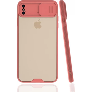 Apple iPhone Xs Max Kılıf Darbelere Dayanıklı Kamera Koruma Sürgülü Platin Kapak