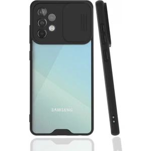 Samsung Galaxy A72 Kılıf Darbelere Dayanıklı Kamera Koruma Sürgülü Platin Kapak