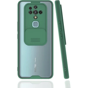 Tecno Camon 16 Kılıf Darbelere Dayanıklı Kamera Koruma Sürgülü Platin Kapak