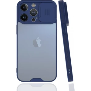 Apple iPhone 13 Pro Kılıf Darbelere Dayanıklı Kamera Koruma Sürgülü Platin Kapak
