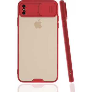 Apple iPhone Xs Max Kılıf Darbelere Dayanıklı Kamera Koruma Sürgülü Platin Kapak