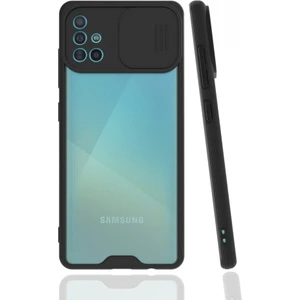 Samsung Galaxy A51 Kılıf Darbelere Dayanıklı Kamera Koruma Sürgülü Platin Kapak