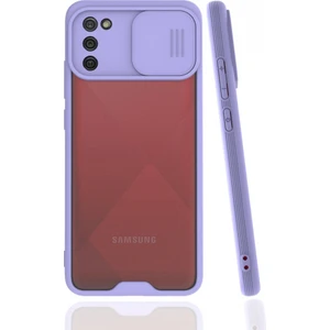 Samsung Galaxy A02S Kılıf Darbelere Dayanıklı Kamera Koruma Sürgülü Platin Kapak
