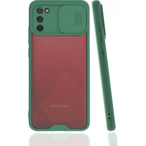 Samsung Galaxy A02S Kılıf Darbelere Dayanıklı Kamera Koruma Sürgülü Platin Kapak