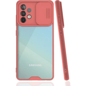 Samsung Galaxy A72 Kılıf Darbelere Dayanıklı Kamera Koruma Sürgülü Platin Kapak
