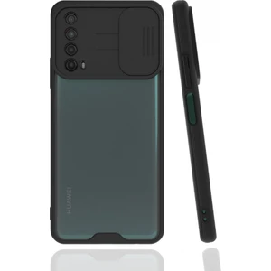 Huawei P Smart 2021 Kılıf Darbelere Dayanıklı Kamera Koruma Sürgülü Platin Kapak