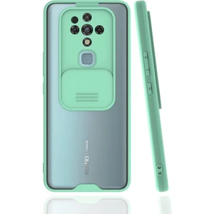 Tecno Camon 16 Kılıf Darbelere Dayanıklı Kamera Koruma Sürgülü Platin Kapak