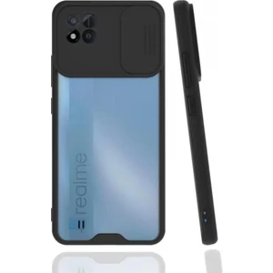 Realme C11 2021 Kılıf Darbelere Dayanıklı Kamera Koruma Sürgülü Platin Kapak