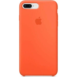 Apple iPhone 7 Plus Uyumlu Logolu Içi Kadife Altı Açık Lansman Turuncu Silikon Kılıf