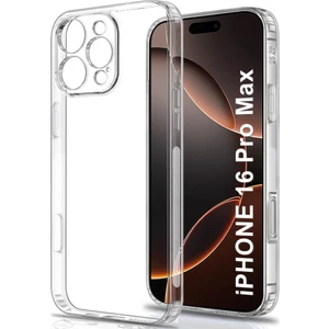 iPhone 16 Pro Max Kapak ile Uyumlu Kamera Korumalı Tıpalı Şeffaf Silikon Kılıf