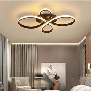 Nehir Siyah Renk Plafonyer Modern Beyaz Işık Ledli Salon Mutfak Hol Avize