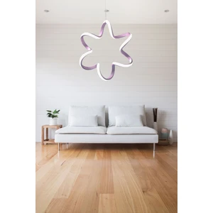 Yıldız Pembe Tekli Sarkıt LED Beyaz Işık Ultra Ledli Salon Mutfak Oda Hol Ledli Avize