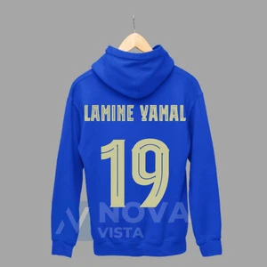 Biy Store Lamine Yamal Forma Baskılı Kadın Erkek Unisex Kapüşonlu Yeşil Sweatshirt