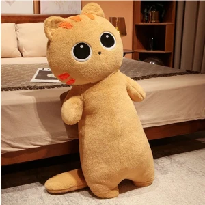 NB Market Yastık Kedi 50 cm  Büyük Boy Sarı Renk Kedi Peluş Oyuncak Kawaii Sanrio Kitty Peluş Kuromi