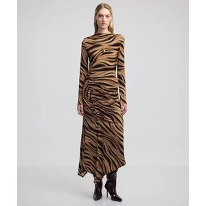 Desenli ve Drapeli Elbise