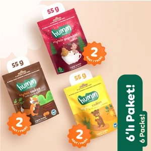 Humm Organic Organik Tatlı Kurabiye Atıştırmalık Paketi - 6 Adet (3 Çeşit)