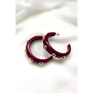 Petek Aksesuar Akrilik Zımbalı Halka Küpe