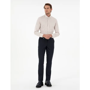 Pierre Cardin Erkek Lacivert Slim Fit Çizgili Kumaş Pantolon 50297531-Vr033