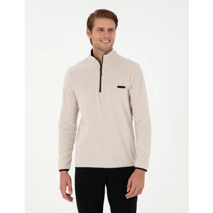 Pierre Cardin Erkek Taş Regular Fit Yarım Fermuarlı Polar Sweatshirt 50298973-VR049