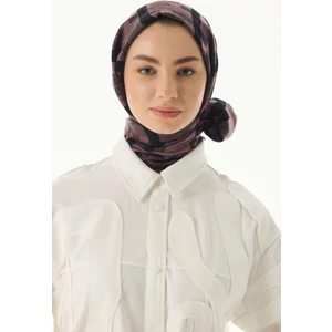 Fenza Scarf Valery Dama Desen Bej Yün Ipek Şal