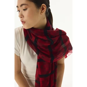 Fenza Scarf Valery Dama Desen Bej Yün Ipek Şal
