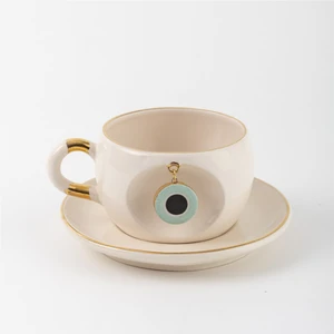 BSK Ceramics Handmade Nazar Çay Fincanı Nil Yeşili Seramik El Yapımı