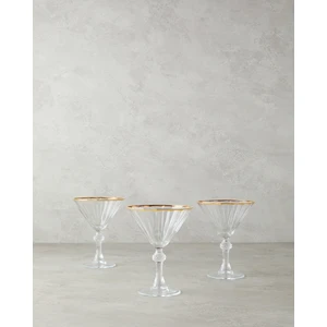 English Home Mirage Cam 3'lü Kadeh 240 ml Şeffaf-Gold
