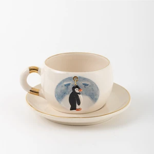 BSK Ceramics Handmade Imparator Penguen Çay Fincanı Seramik El Yapımı
