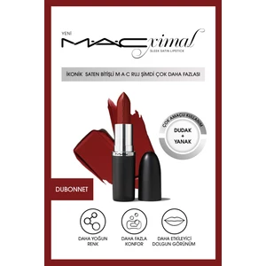 MAC ximal Sleek Satin Lipstick Ikonik Saten Bitişli Ruj-dubonnet 3.5gm