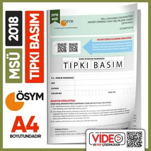 Karakutu Yayınları 2018 MSÜ ÖSYM Tıpkı Basım Çıkmış Soru Deneme Kitapçığı