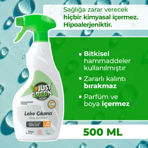 Just Green Organic Bitkisel Leke Çıkarıcı - %100 Doğal Ve Güvenli Temizlik - Renkli Ve Beyaz Çamaşırlar için