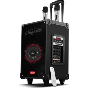 Şarjlı Çift Mikrofonlu Hoparlör Karaoke Sistemi Taşınabilir Amfi MT70 Bluetooth Hoparlör