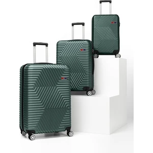 G&d Polo Suitcase Abs 3'lü Haki Yeşil Lüx Valiz Seyahat Seti 600.07-SET