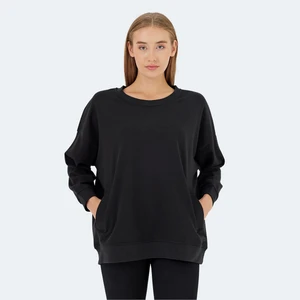 VIKENTI SW Kadın Oversize Sweatshirt Siyah