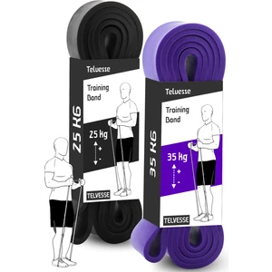 2li Set 25+35 kg Direnç Bandı Seti Kas Geliştirme Lastiği Fitness Pilates Cross Training Bant
