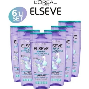 L'oréal Paris Elseve Hydra Pure Salisilik Asit İçeren Arındırıcı Şampuan 300 ml x 6 adet