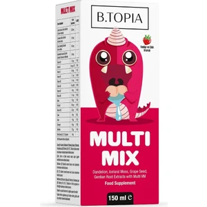 Çocuklar için Multi Mix Şurup 150 ml - Multi Vitamin ve Mineral - Çilek ve Vanilya Aromalı