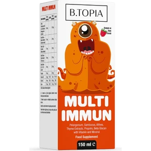 B.TOPIA Çocuklara Özel Multi Immun Şurup 150 ml - Propolis, Beta Glukan, Africa Sardunyası, Multi Vitamin ve Multi Mineral