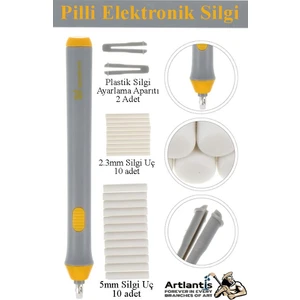 Elektronik Silgi Pilli 1 Paket Taşınabilir Otomatik Kalem Silgi Karakalem Eskiz Çizim Grafit Elektrikli