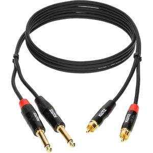 Pro Twincable Altın Uçlu 2x TS - 2x RCA 1,5mt İkili Siyah Kablo