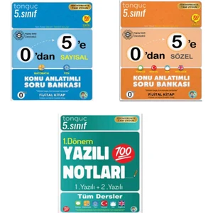 Tonguç Akademi 0'dan 5'e Konu Anlatımlı Soru Bankası Seti 2025 ve Tonguç Akademi 5. Sınıf Yazılı Notları 1. Dönem 1 ve 2. Yazılı 2025