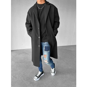 Abluka Online Erkek Oversize Uzun Kaşe Kaban Siyah