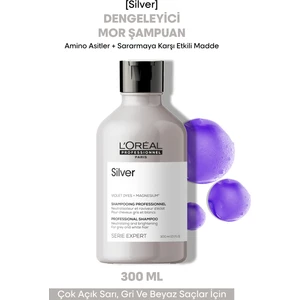 L'oreal Professionnel Serie Expert Silver Çok Açık Sarı, Gri ve Beyaz Saçlar için Renk Dengeleyici Mor Şampuanı 300 ml