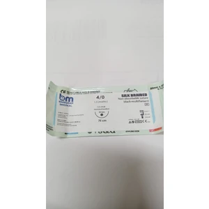 Barışhan Medikal Mikroturcu Tekli Cerrahi Dikiş Iğne Iplik Ipek 4/0 Yarım Daire 1/2 18 mm 75 cm Siyah Yuvarlak Gövde Tek Iğne Mikrocerrahi Eğitim Materyali