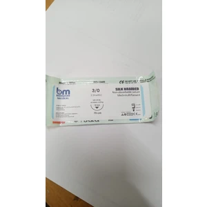 Barışhan Medikal Mikroturcu Tekli Cerrahi Dikiş Iğne Iplik Ipek 3/0 Ters Keskin 3/8 18 mm 75 cm Siyah Keskin Gövde Tek Iğne Mikrocerrahi Eğitim Materyali