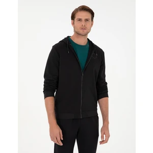 Pierre Cardin Erkek Siyah Regular Fit Fermuarlı Eşofman Üstü 50298986-VR046