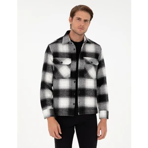 Pierre Cardin Erkek Siyah Comfort Fit Uzun Kollu Oduncu Gömlek 50292148-VR046