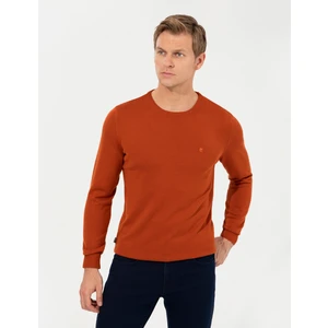 Pierre Cardin Erkek Bakır Slim Fit Bisiklet Yaka Basic Triko Kazak 50257290-VR182