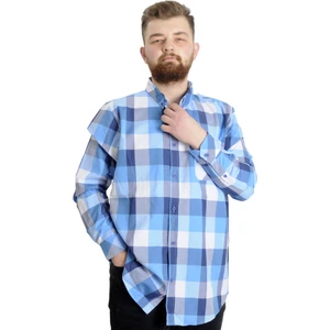 Mode Xl Büyük Beden Erkek Gömlek Ekose Uzun Kollu 23300 Antramelanj