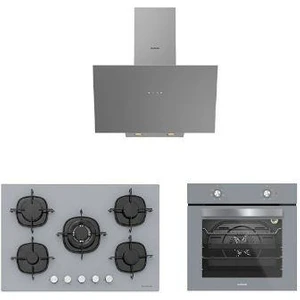 3'lü Gri Cam Ankastre Set (3481 Flam 60 GRI+CS5365S01+BO65E1S01)